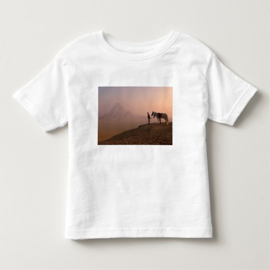 Afrika, Egypte, Caïro, Giza, Giza-pyramiden Kinder Shirts (Voorkant)