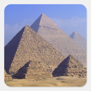 Afrika, Egypte, Caïro, Giza. Grote piramiden Vierkante Sticker