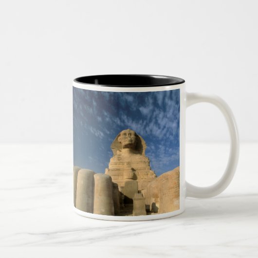 Afrika, Egypte, Caïro, Giza Plateau. Sphinx Tweekleurige Koffiemok (Rechts)