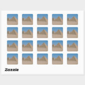 Afrika - Egypte - Caïro - Grote Piramides van Gize Vierkante Sticker (Vel)