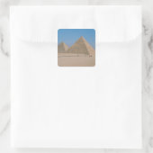 Afrika - Egypte - Caïro - Grote Piramides van Gize Vierkante Sticker (Tas)