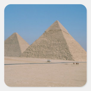 Afrika - Egypte - Caïro - Grote Piramides van Gize Vierkante Sticker