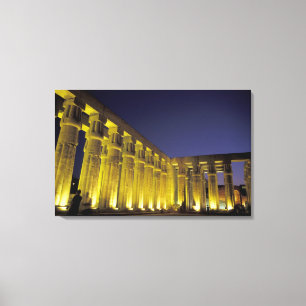 Afrika, Egypte, Luxor. Zonhof van Amenhotep Canvas Afdruk