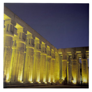 Afrika, Egypte, Luxor. Zonhof van Amenhotep Tegeltje