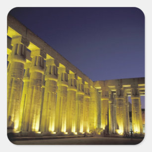 Afrika, Egypte, Luxor. Zonhof van Amenhotep Vierkante Sticker