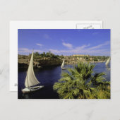 Afrika, Egypte, Opper-Egypte, Aswan. Feluccas 2 Briefkaart (Voorkant / Achterkant)