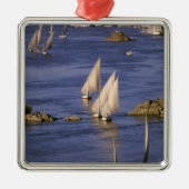 Afrika, Egypte, Opper-Egypte, Aswan. Feluccas Metalen Ornament (Voorkant)