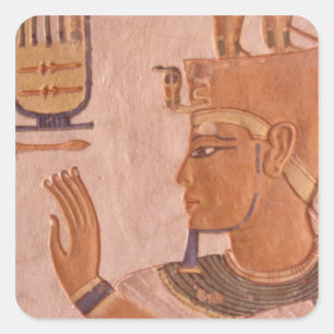 Afrika, Egypte, Vallei der Koningen. Grafwand Vierkante Sticker