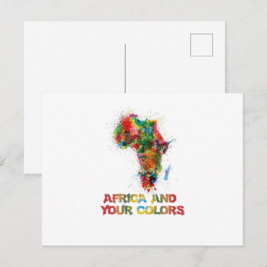 Afrika en je kleuren briefkaart (Voorkant / Achterkant)