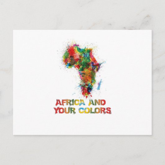 Afrika en je kleuren briefkaart (Voorkant)