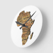 Afrika en oude muur ronde klok (Hoek)