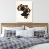Afrika en vrouw met kop | Startwanddecor Canvas Afdruk (Insitu (Slaapkamer))