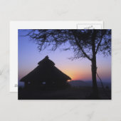 Afrika, Ethiopië, de Omo-rivierregio, zonsondergan Briefkaart (Voorkant / Achterkant)