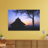 Afrika, Ethiopië, de Omo-rivierregio, zonsondergan Canvas Afdruk (Insitu (Woonkamer))