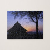 Afrika, Ethiopië, de Omo-rivierregio, zonsondergan Legpuzzel (Horizontaal)