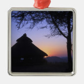 Afrika, Ethiopië, de Omo-rivierregio, zonsondergan Metalen Ornament (Voorkant)