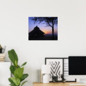 Afrika, Ethiopië, de Omo-rivierregio, zonsondergan Poster (Thuiskantoor)