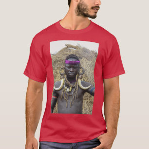 Afrika Ethiopië Debub Omo Zone Mursi tribesman 3 T-shirt