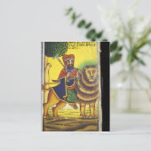 Afrika, Ethiopië. Kunstwerk met Leeuw van Briefkaart (Staand voorkant)