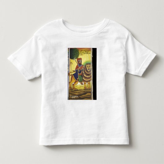 Afrika, Ethiopië. Kunstwerk met Leeuw van Kinder Shirts (Voorkant)