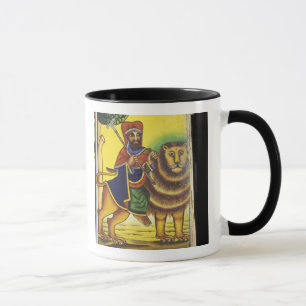Afrika, Ethiopië. Kunstwerk met Leeuw van Mok