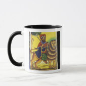 Afrika, Ethiopië. Kunstwerk met Leeuw van Mok (Links)