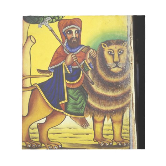 Afrika, Ethiopië. Kunstwerk met Leeuw van Notitieblok (Voorkant)