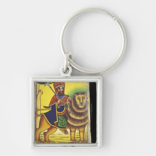Afrika, Ethiopië. Kunstwerk met Leeuw van Sleutelhanger (Voorkant)