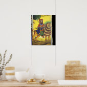 Afrika, Ethiopië. Kunstwerk waarin de leeuw van Poster (Keuken)