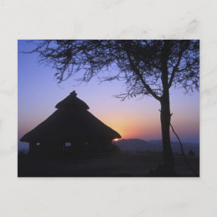 Afrika, Ethiopië, Omo rivier regio, Zonsondergang  Briefkaart