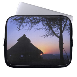 Afrika, Ethiopië, Omo rivier regio, Zonsondergang Laptop Sleeve