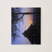 Afrika, Ethiopië, Omo rivier regio, Zonsondergang  Legpuzzel (Verticaal)