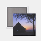 Afrika, Ethiopië, Omo rivier regio, Zonsondergang  Magneet (Voorkant / Achterkant)