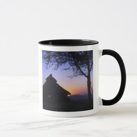 Afrika, Ethiopië, Omo rivier regio, Zonsondergang  Mok (Rechts)