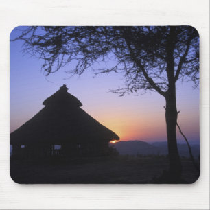 Afrika, Ethiopië, Omo rivier regio, Zonsondergang Muismat
