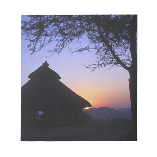 Afrika, Ethiopië, Omo rivier regio, Zonsondergang Notitieblok (Voorkant)