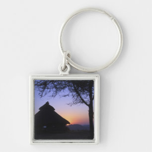 Afrika, Ethiopië, Omo rivier regio, Zonsondergang  Sleutelhanger