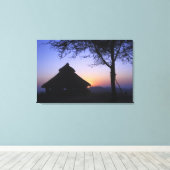 Afrika, Ethiopië, Omo rivierregio, Zonsondergang o Canvas Afdruk (Insitu (Houten vloer))