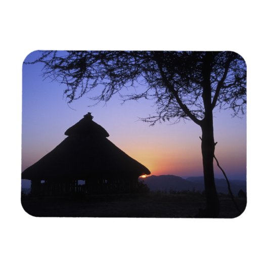 Afrika, Ethiopië, Omo rivierregio, Zonsondergang o Magneet (Horizontaal)