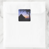 Afrika, Ethiopië, Omo rivierregio, Zonsondergang o Vierkante Sticker (Tas)