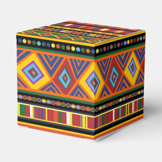 Afrika Etnisch Kunstpatroon Bedankdoosjes (Achterkant)