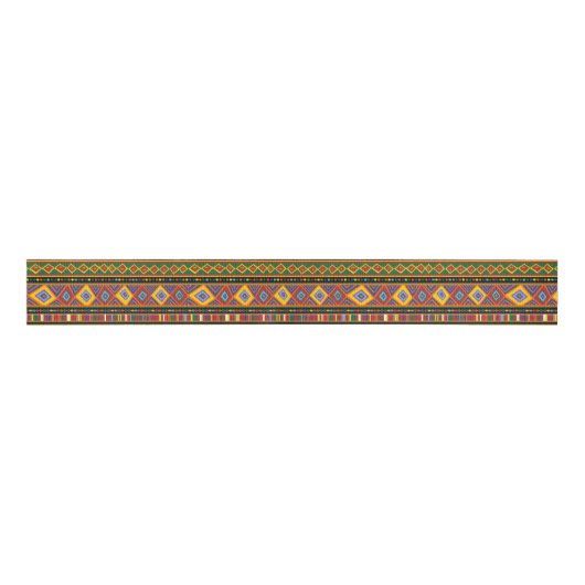Afrika Etnisch Kunstpatroon Grosgrain Lint (Voorkant)