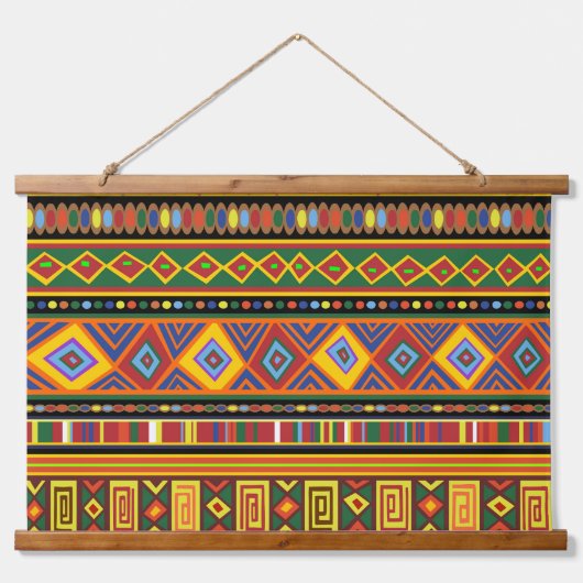 Afrika Etnisch Kunstpatroon Hangend Wandkleed (Voorkant)
