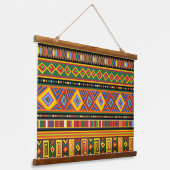 Afrika Etnisch Kunstpatroon Hangend Wandkleed (Gebogen)