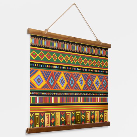 Afrika Etnisch Kunstpatroon Hangend Wandkleed (Gebogen)