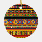 Afrika Etnisch Kunstpatroon Keramisch Ornament (Voorkant)