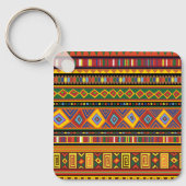 Afrika Etnisch Kunstpatroon Sleutelhanger (Voorkant)