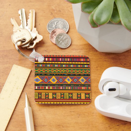 Afrika Etnisch Kunstpatroon Sleutelhanger (Bureau)