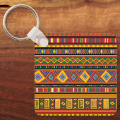 Afrika Etnisch Kunstpatroon Sleutelhanger (Voorkant)