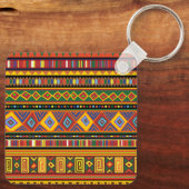 Afrika Etnisch Kunstpatroon Sleutelhanger (Achterkant)